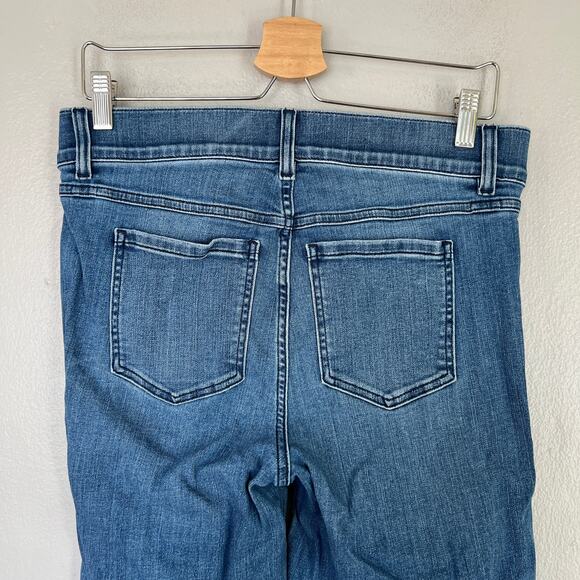 Spanx Denim Jeans Kick Flare Pull On Medium Blue Wash Women's Sz L 20541R Pants - Picture 6 of 11